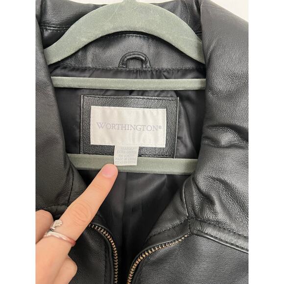 NWT Vintage Worthington Deadstock 100% Genuine Leather Jacket MSRP $200 - Picture 5 of 7